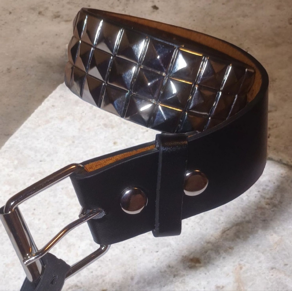 Black and Silver Studded Belt